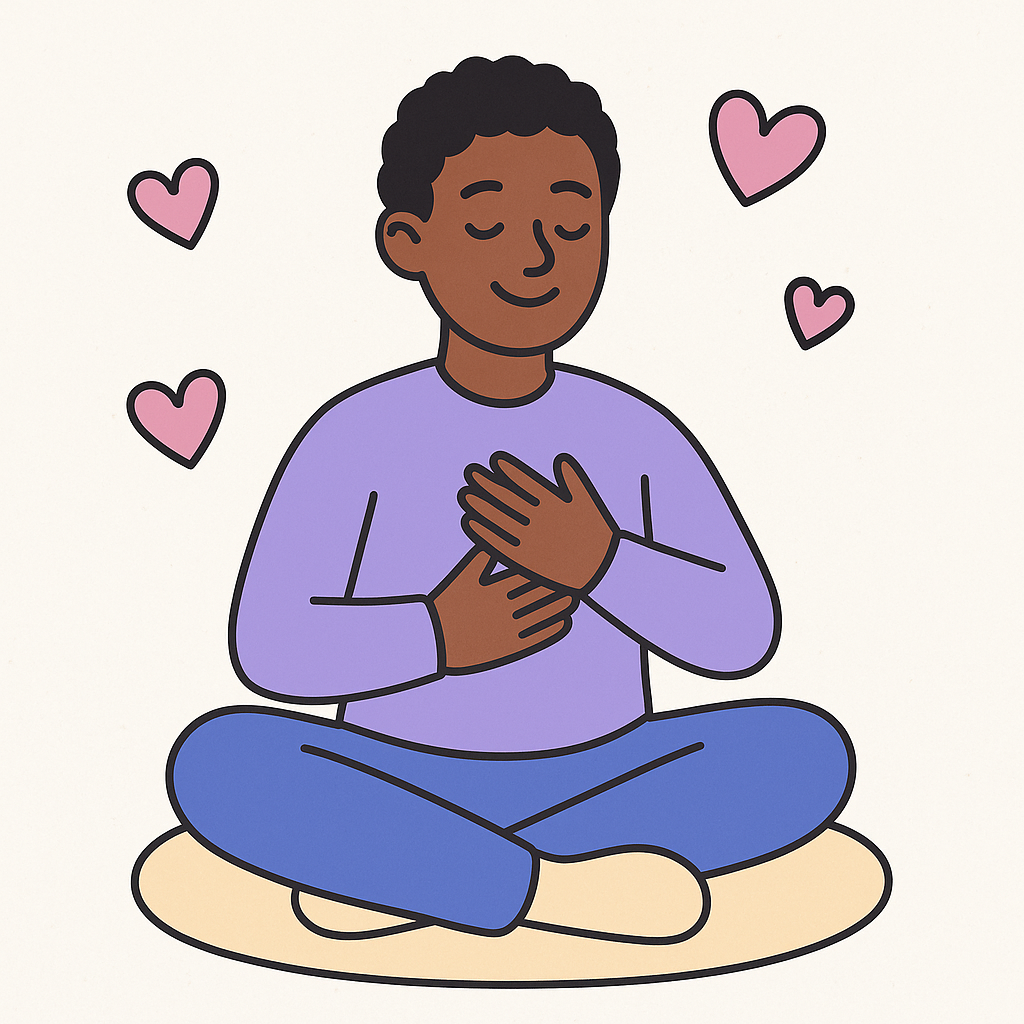 Cartoon of a young person being supported